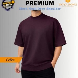Mock Neck Drop Shoulder