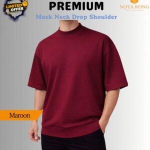 Mock Neck Drop Shoulder