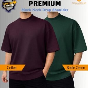 Mock Neck Drop Shoulder