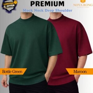 Mock Neck Drop Shoulder