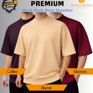 Mock Neck Drop Shoulder