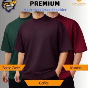 Mock Neck Drop Shoulder