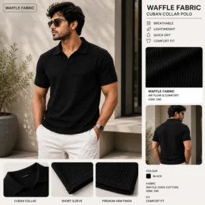 Premium Waffle Cuban Polo