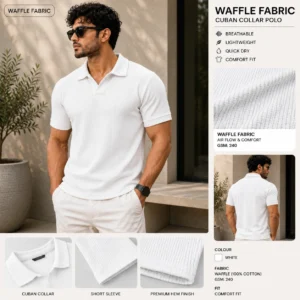 Premium Waffle Cuban Polo